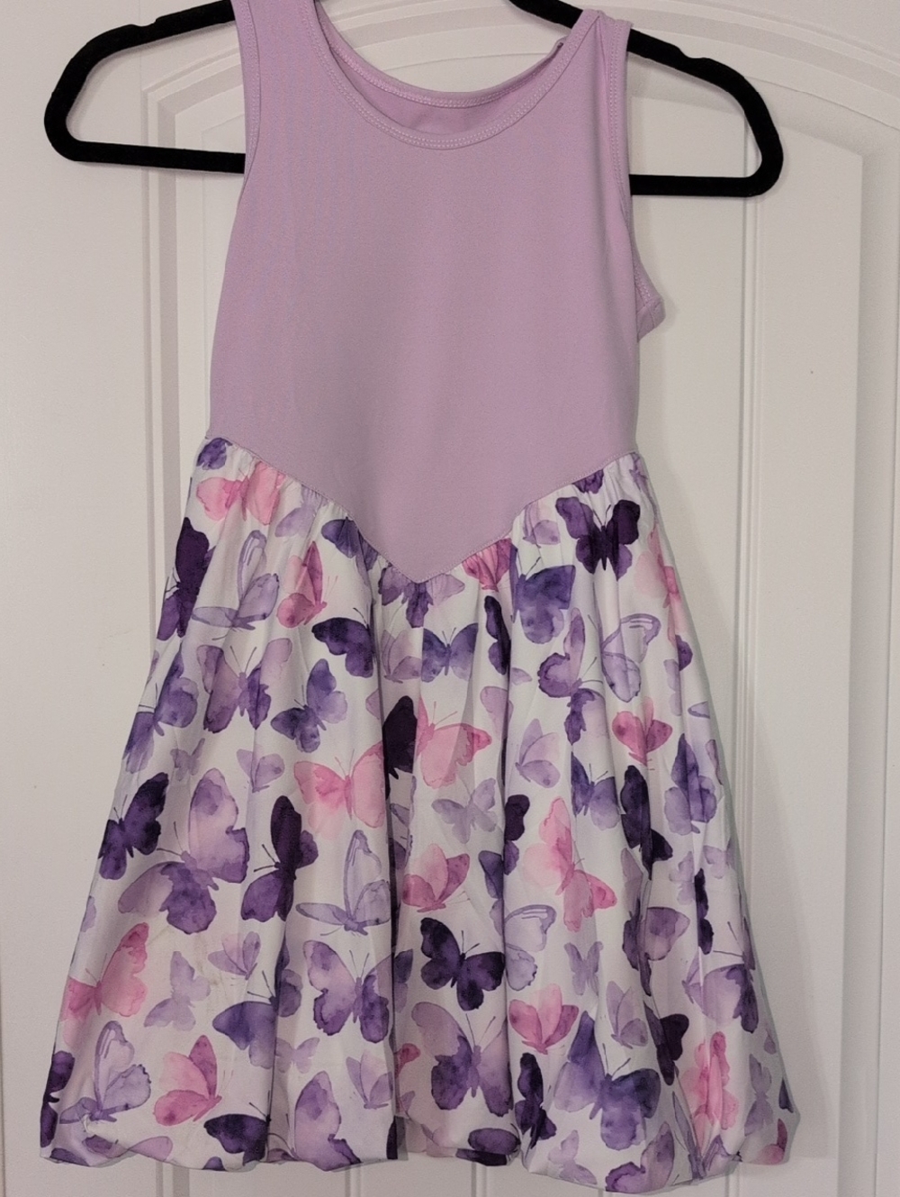 Unk Girls Lavender Sleeveless Dress with Pink & Purple Butterfly Skirt